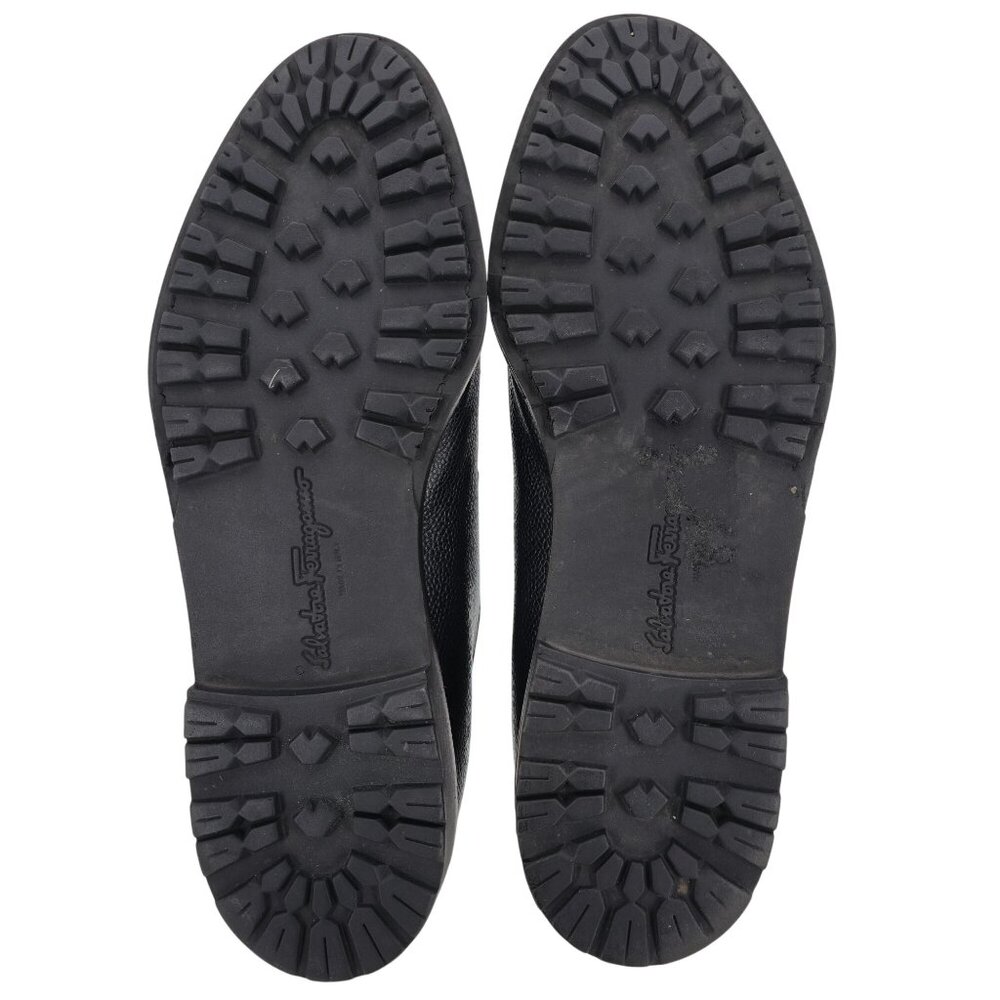 Vintage Salvatore Ferragamo Italy Men 9.5 Black Leather Dress Shoes Derby Oxford - Picture 3 of 12